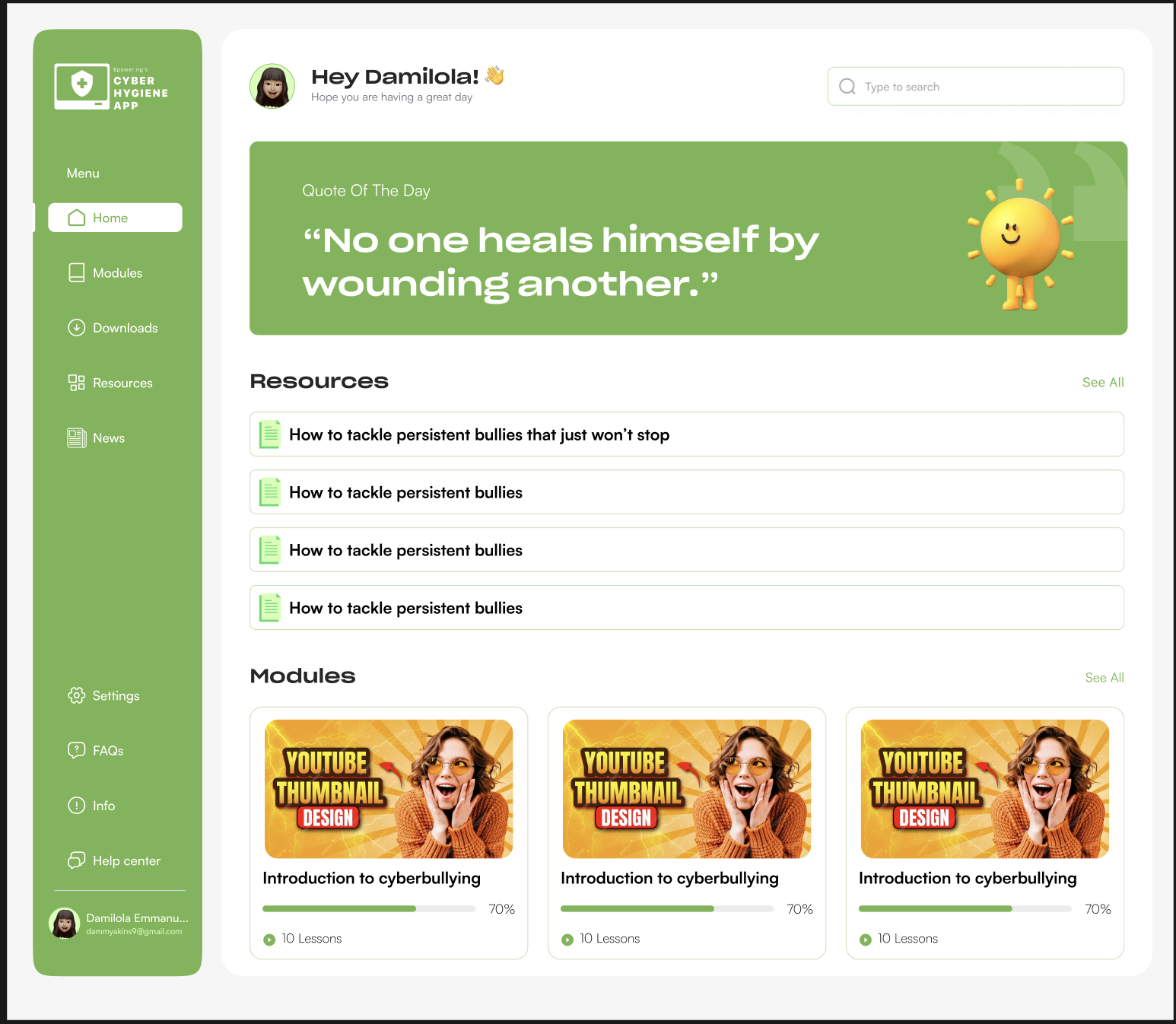 Cyber Hygiene App Dashboard