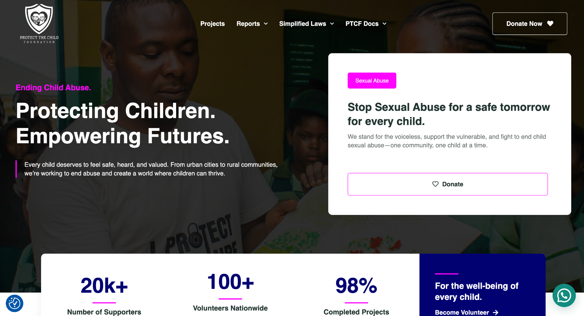 Protect The Child Foundation Website
